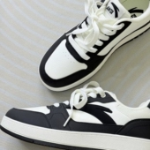 2025冬季 男鞋 厚底百搭运动鞋 官方正品 男 安踏元 黑色板鞋 年2休闲鞋