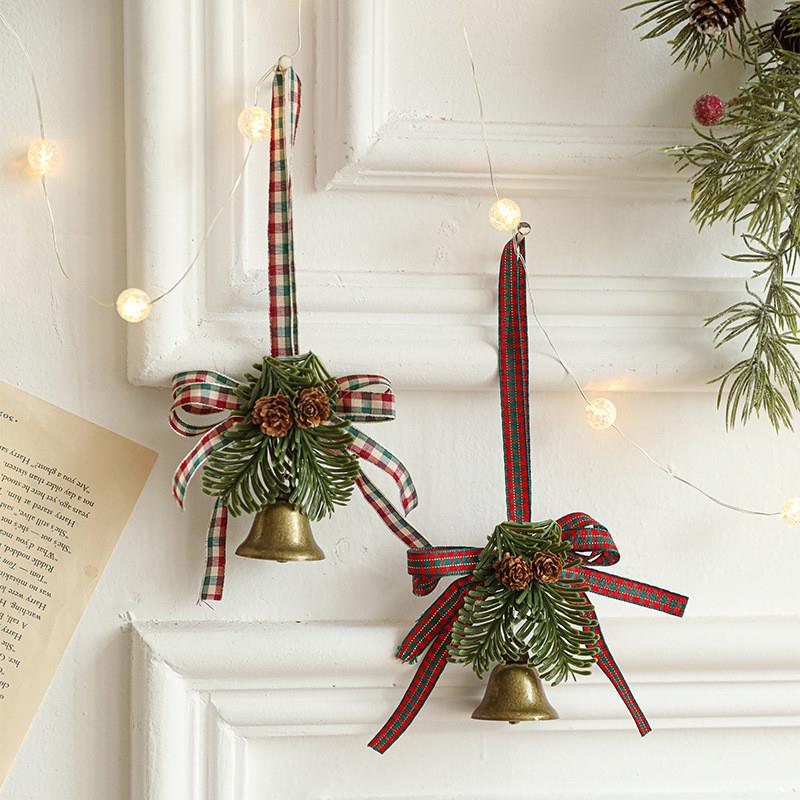 圣诞铃铛蝴蝶结松果门挂装饰氛围场景布置挂件圣诞节门饰挂饰吊