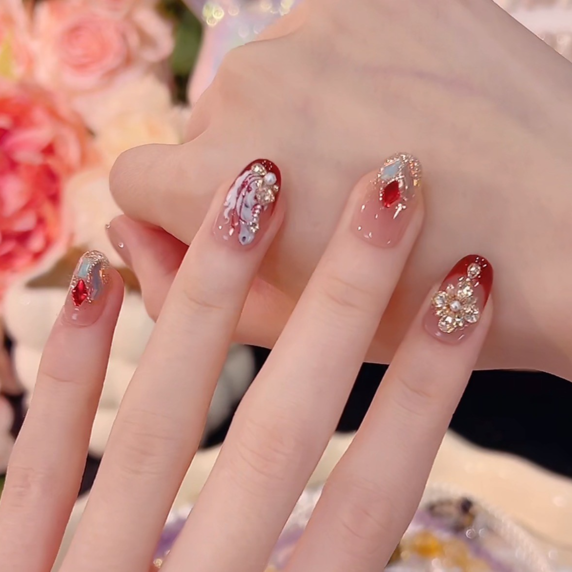 【马到成功】手工猫眼穿戴甲美甲贴片可拆卸指甲贴片10片装,彩妆/香水/美妆工具,穿戴甲/甲片,淘宝优惠券,粉丝福利购,淘宝优惠卷