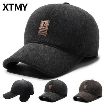 男士老人帽子2025新款冬天护耳鸭舌帽适合中老年人戴的男款保暖