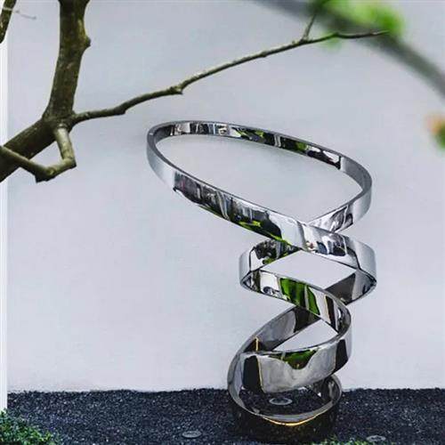 大型不锈钢镜面飘带圆环雕塑定制螺旋莫比乌斯带艺术水景户外摆件,商业/办公家具,雕塑,淘宝优惠券,粉丝福利购,淘宝优惠卷