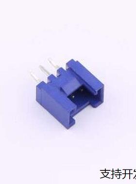 HC-HY-3A-L-K-10 线对板针座 1x3P 间距:2mm 直插 蓝色 插件,P=2m