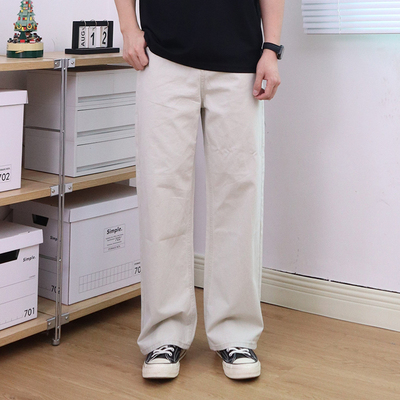 日系复古纯棉基础款休闲裤男