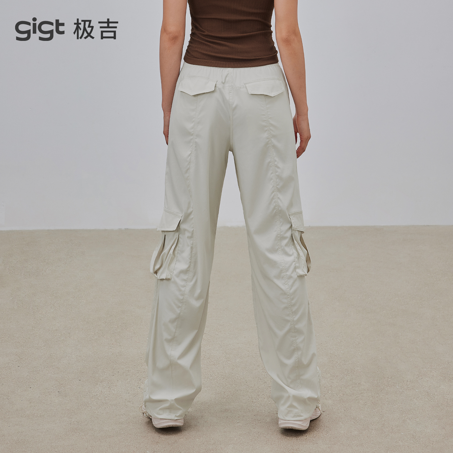 gigt极吉宽松运动裤女2025新款普拉提瑜伽裤显瘦直筒健身裤工装裤