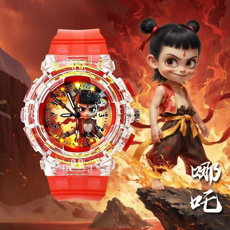 动漫防水哪吒联名多功能炫酷手表图片