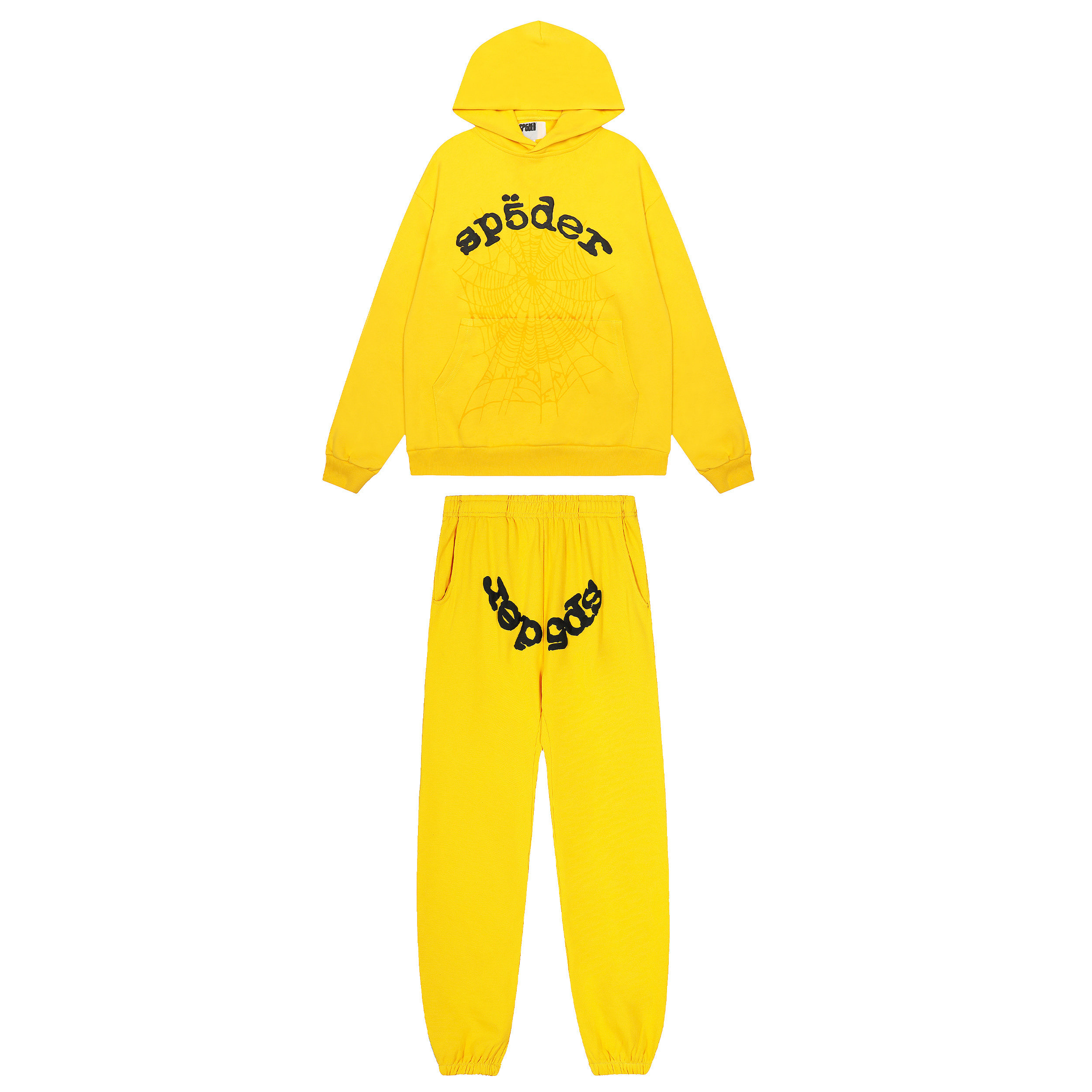 Sp5der美式嘻哈风连帽卫衣套装男女款情侣蜘蛛网印花束脚卫裤秋季,男装,休闲运动套装,淘宝优惠券,粉丝福利购,淘宝优惠卷