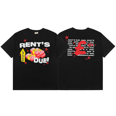 外贸美潮Brokenplanet男女同款宽松休闲夏季纯棉短袖字母印花T恤