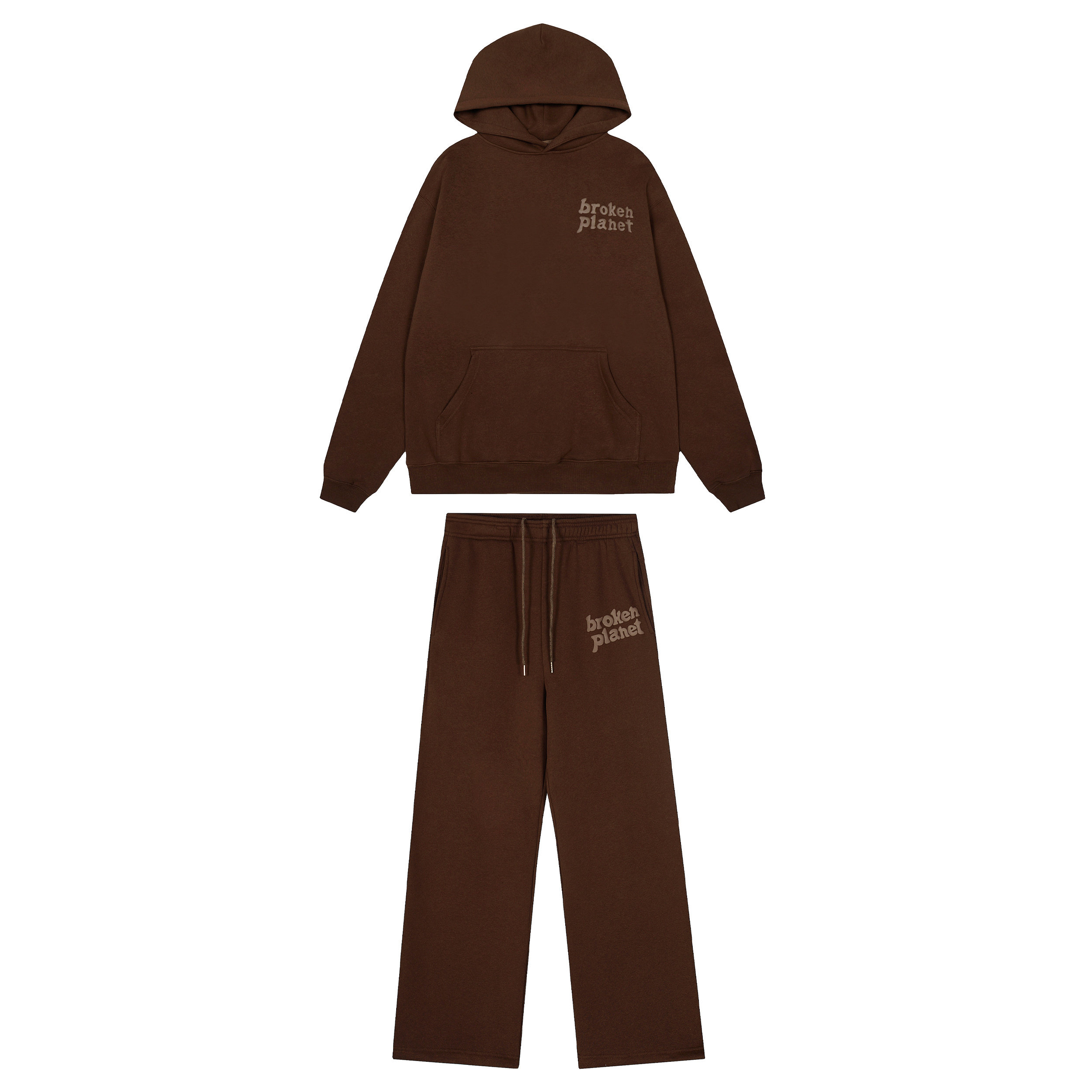 BROKENPLANET简约设计连帽加绒卫衣直筒裤套装男女秋冬休闲慵懒风,男装,休闲运动套装,淘宝优惠券,粉丝福利购,淘宝优惠卷