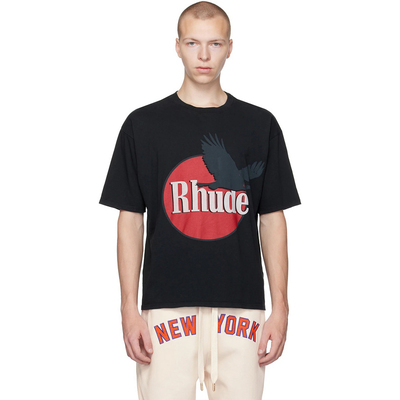 RHUDE短袖和平鸽印花纯棉圆领T恤