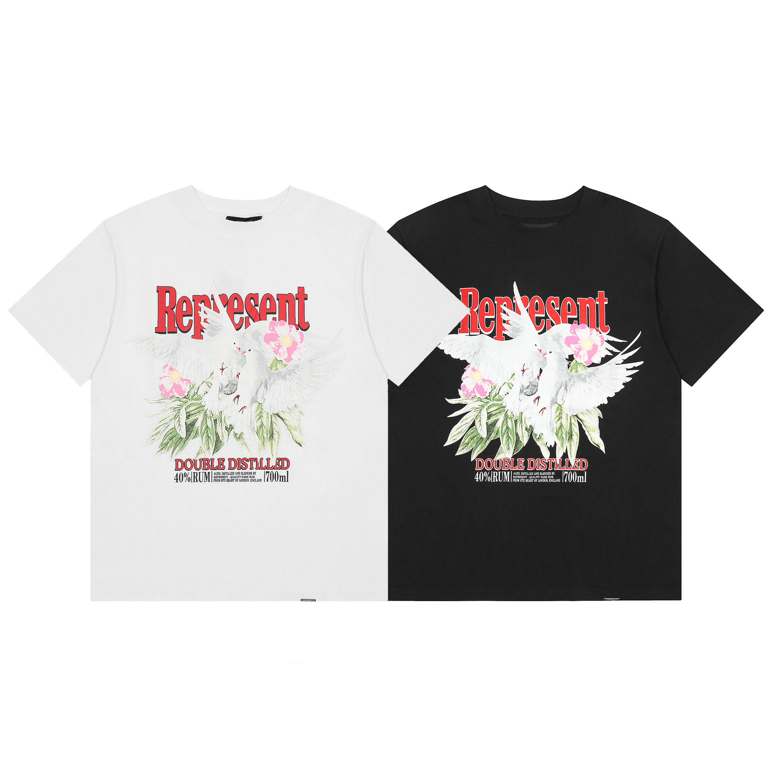 Represent小众潮牌花卉和平鸽印花短袖T恤男女宽松 INS高街复古