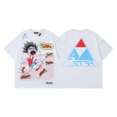 VINTAGE纯棉宽松潮牌欧美白色上衣夏季 卡通风印花短袖 T恤男女同款