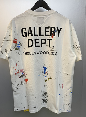 GALLERY DEPT 26SS美潮高街嘻哈泼墨涂鸦男女情侣宽松纯棉短袖T恤
