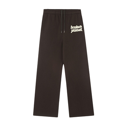 Brokenplanet潮牌休闲风字母印花直筒长裤男女款宽松抽绳加绒卫裤