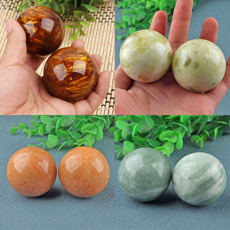 天然玉石健身手球批发 手部按摩保健送老年人礼物 蓝田玉海浪花汉白玉圆球怎么看?