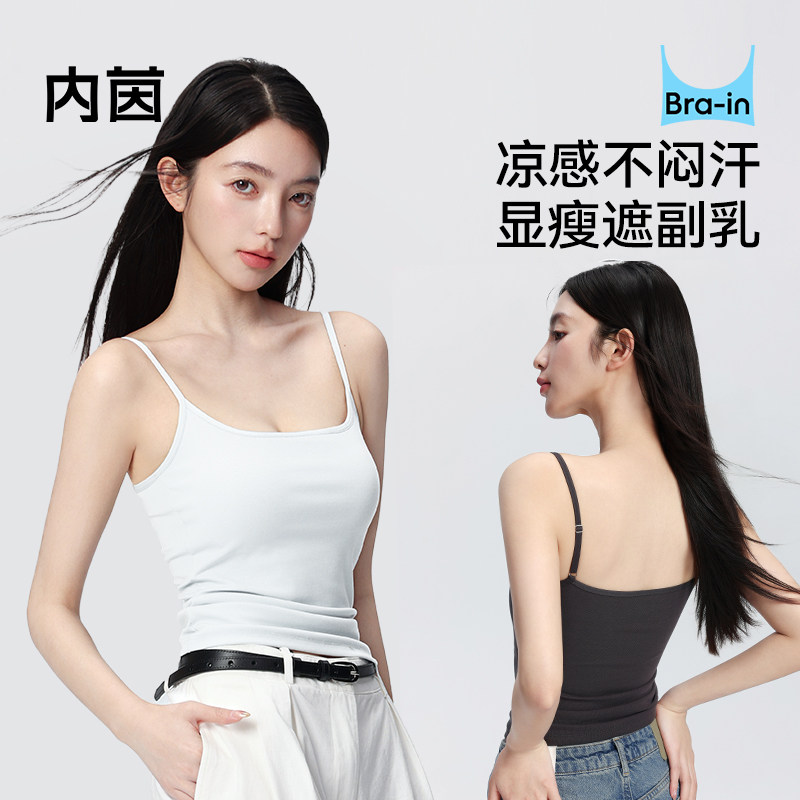 内茵带胸垫背心凉感透气亲肤不闷图片