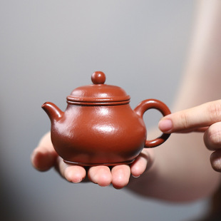宜兴紫砂壶80ml掇只壶原矿粗砂朱泥小茶壶潮汕功夫茶具厂家