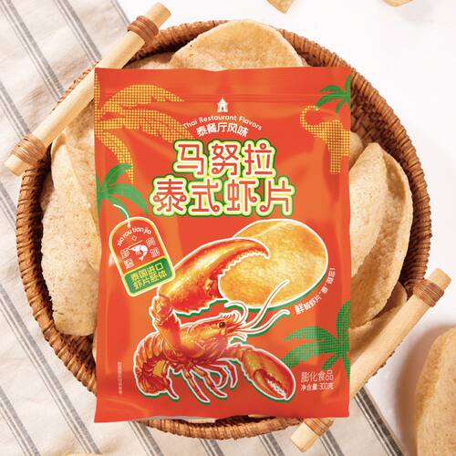 马努拉泰式蒜香虾片300g即食