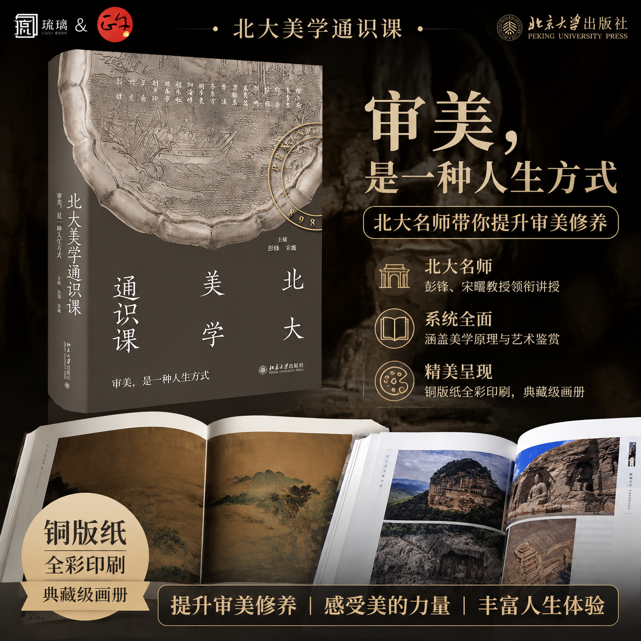 【正版保障 纸壳加固包装】北大美学通识课 彭锋 讲座实录 附赠课堂视频 中国古代佛教艺术欣赏 敦煌艺术 中国美术史 宋代诗词自然