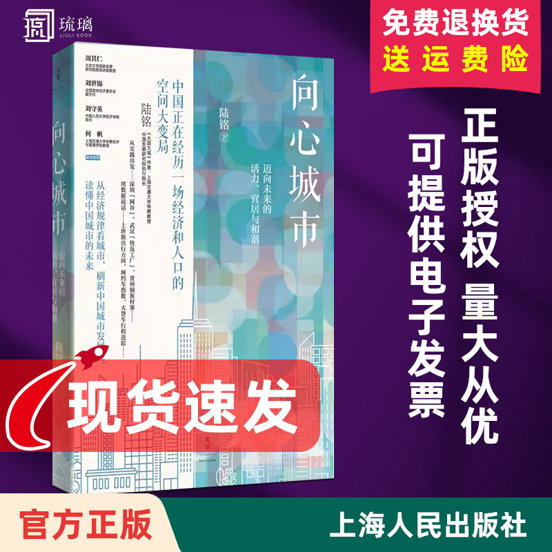 团购优惠】向心城市:迈向未来的活力 宜居与和谐 大国大城姐妹篇 陆铭作品 中国城市建设研究世纪文景另著空间的力量中国经济书籍