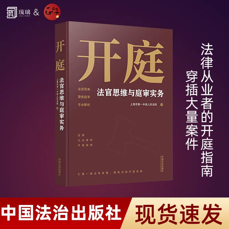 【正版保障 现货速发】开庭 法官思维与庭审实务 上海市第一中级人民法院 编 开庭经验技巧裁判思 开庭指南 专业分析案件畅销书