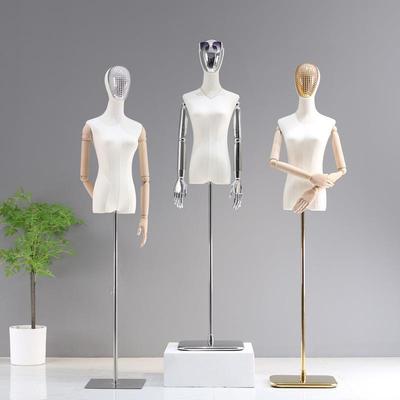 服装店模特道具女金银头人体半身半脸头人台展示架全身婚纱模特架