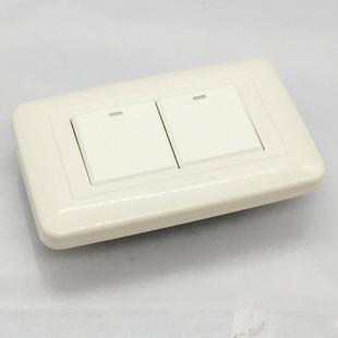 两位大板开关120型开关面板单控双开翘板开关夜光16250明装暗装