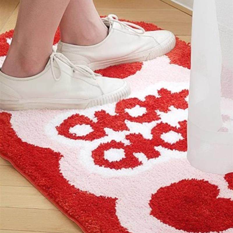 家用喜庆植绒地毯入户门吸水防滑脚垫卫生间浴室柔软植绒地毯,居家布艺,厨房地垫,淘宝优惠券,粉丝福利购,淘宝优惠卷