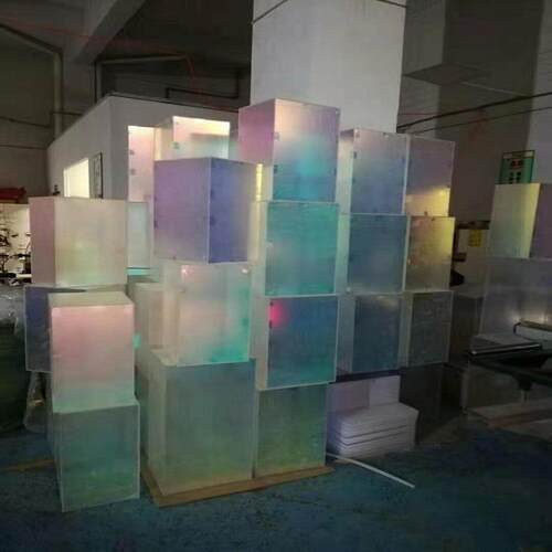 复合亚克力板彩虹板炫彩亚克力板材展示广告装饰收纳盒制作