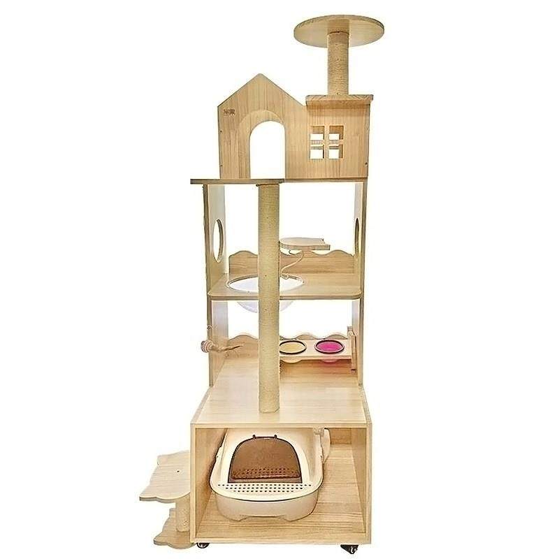 .不占地实木猫爬架小型猫抓板一体家用猫窝一体四季通用高层猫别,宠物/宠物食品及用品,猫笼子/猫别墅,淘宝优惠券,粉丝福利购,淘宝优惠卷