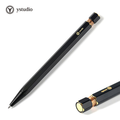 中国台湾 YSTUDIO物外设计露铜黄铜金属原子笔圆珠笔0.7送礼礼品书写