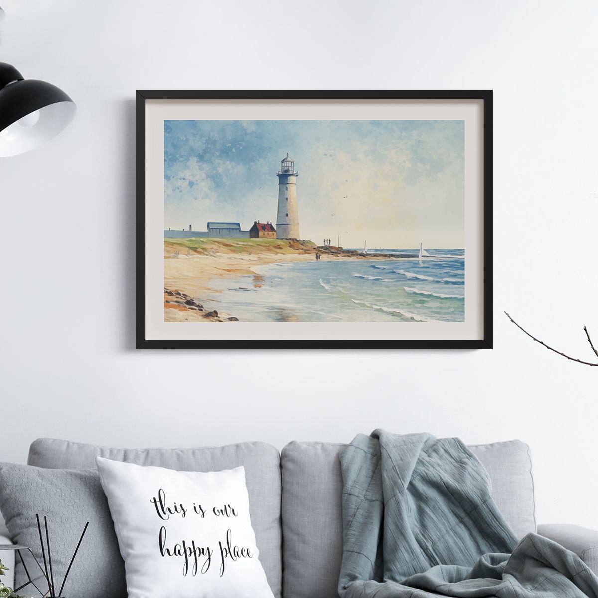 海边灯塔客厅水彩卧室沙