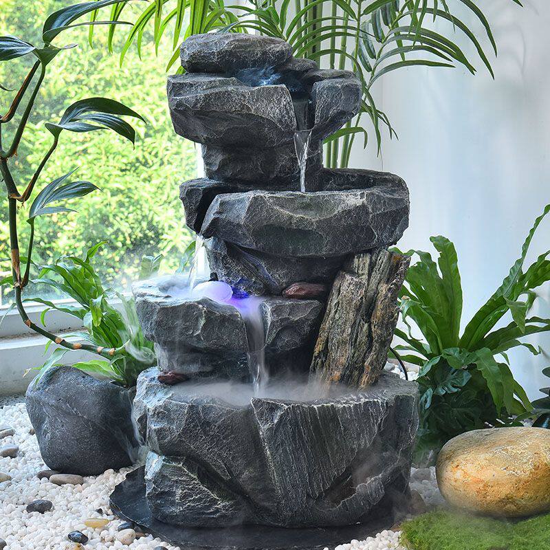 庭院假山瀑布水循环室内流水摆件循环水玄关阳台成品水景招财喷泉