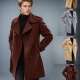 跨境秋冬新款 风衣 休闲保暖外套毛呢子男士 英伦翻领男式 中长款