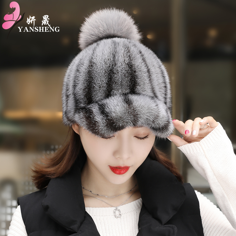 水貂毛皮草护耳骑士韩版新款帽子