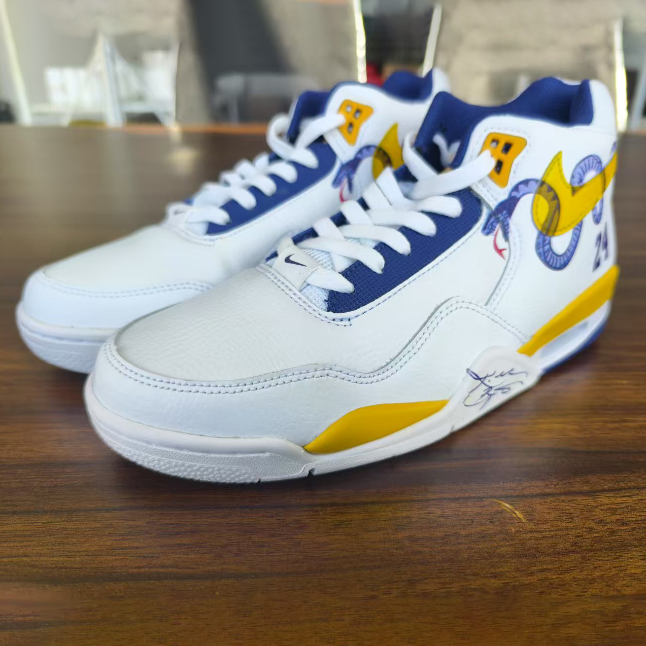 清仓定制Nike Flight Legacy紫金黑曼巴中帮篮球鞋男款bq4212-102
