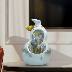 国风葫芦流水喷泉摆件客厅玄关电视柜装 运礼物 饰乔迁新居龙年开