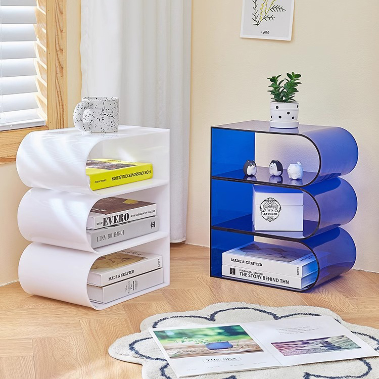 亚克力轻奢书架家用简约网红落地杂志架创意桌面书报收纳架子北欧