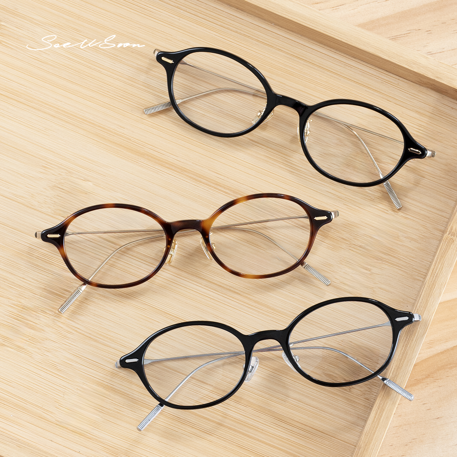 书呆子风眼镜框加高鼻托 超轻β钛结合板材！素颜男女复古椭圆框