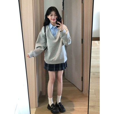 胖mm300斤大码假两件polo领卫衣