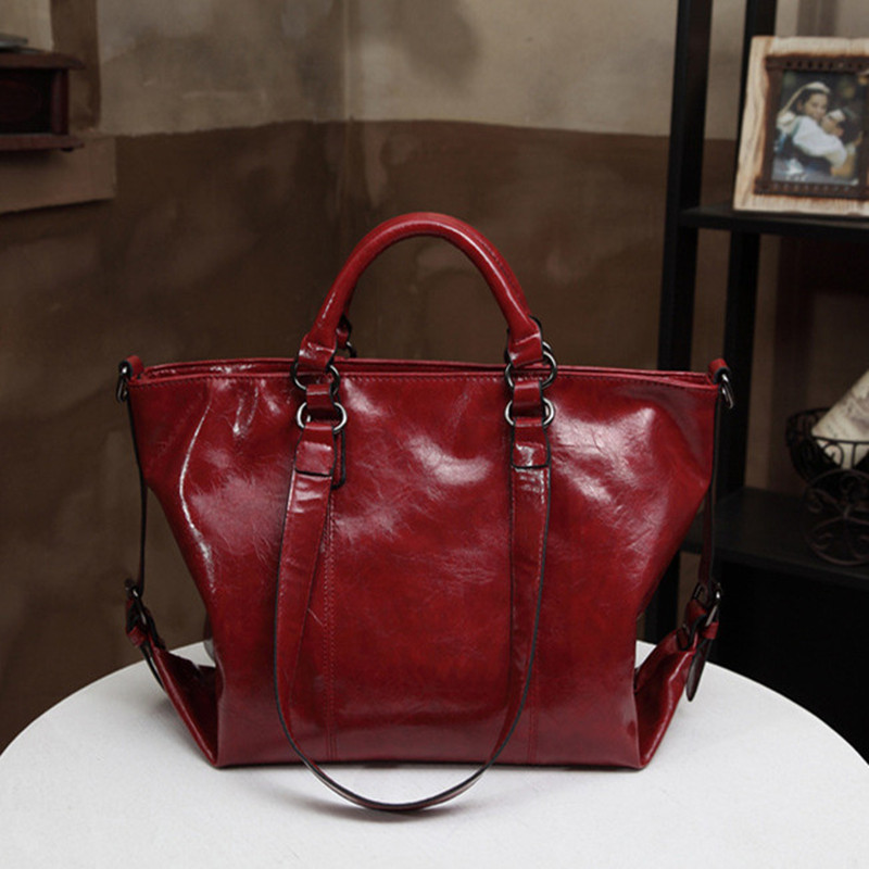 威帝保罗品牌油蜡皮电脑包简约女士手提单肩斜跨包通勤时尚女包软 - 威帝保罗 品牌折扣店出品