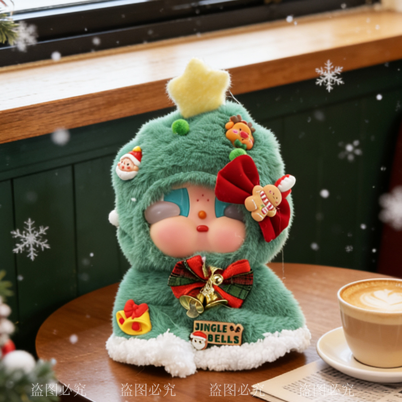 哭娃衣服圣诞树头套着替