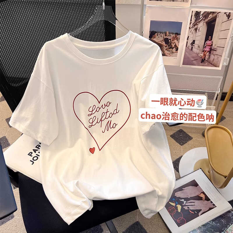 白色纯棉短袖t恤女欧洲站
