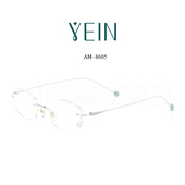 魅影无框眼镜官方旗舰店魅影AM8605钻石切边眼镜超轻纯钛眼镜女
