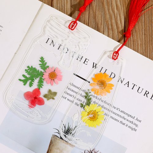 透明干花书签手工diy材料包标本PVC塑封膜创意植物树叶透明压