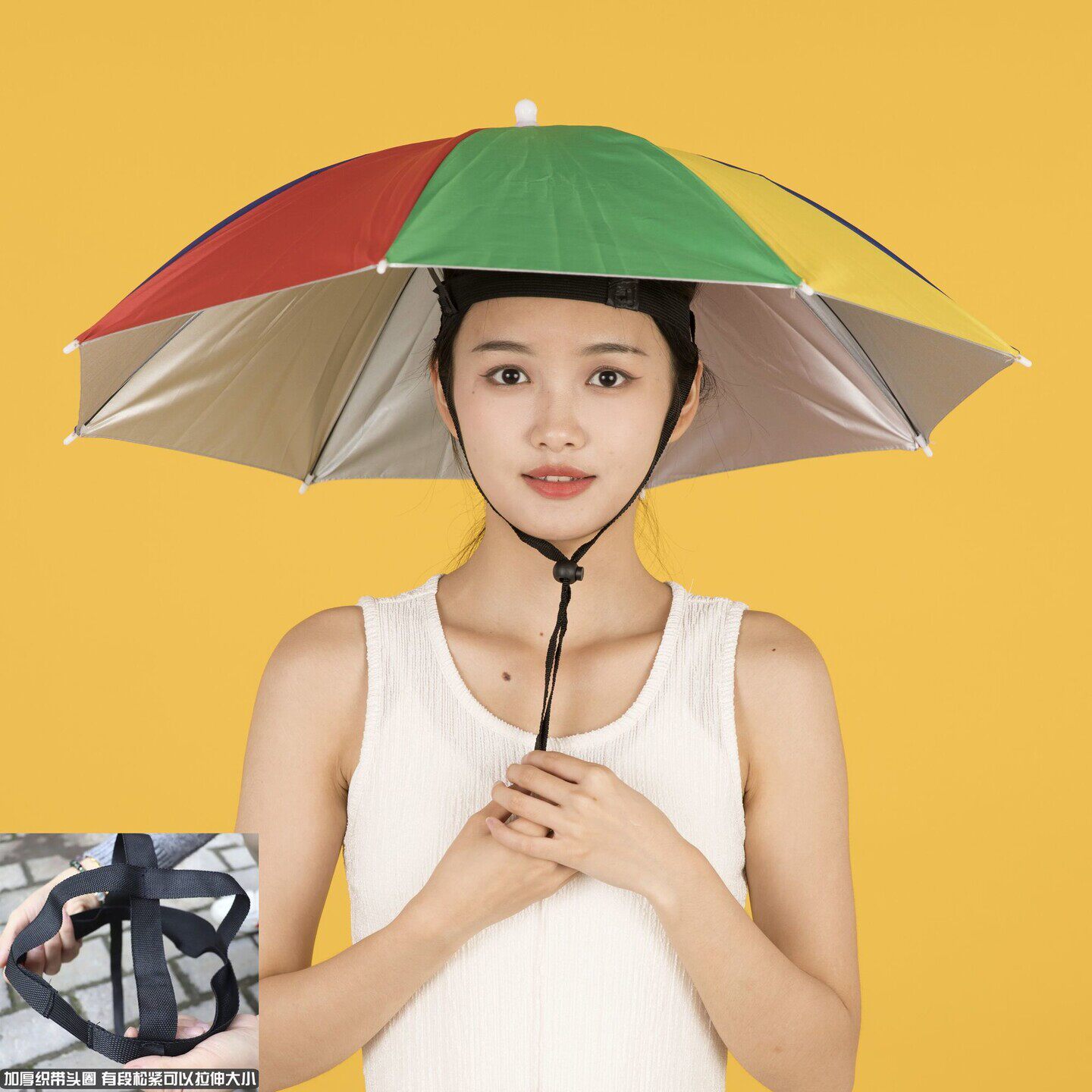 小号迷你型伞帽头戴雨伞帽子钓鱼伞太阳伞户外采茶环卫防晒斗笠伞