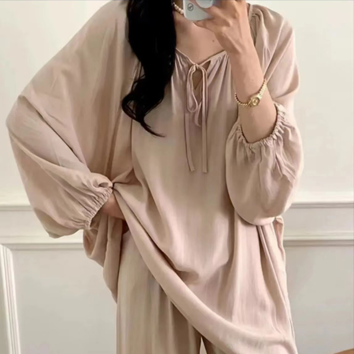 新款国潮绵绸家居服江南