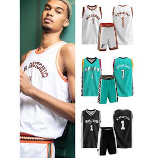 23马刺队城市版球衣邓肯吉诺比利篮球服套装定制背心美式文班亚马