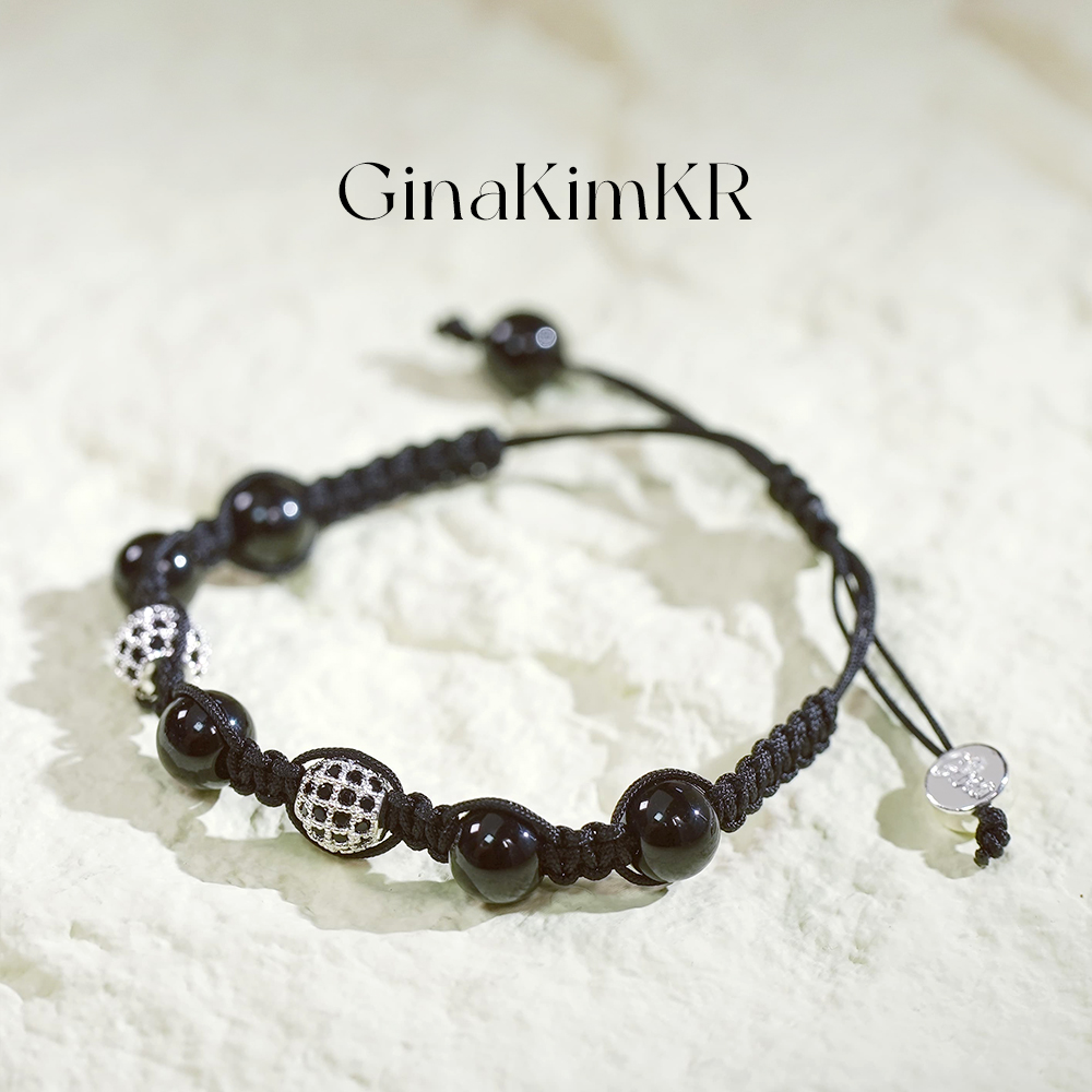 GinaKimKRins天然黑曜石男女同款