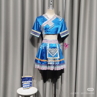 新款苗族服装女套装少数民族风舞蹈演出服舞台表演服饰