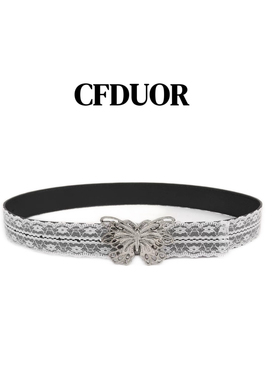 原创设计韩系蝴蝶蕾丝腰带女小众高级感百搭裙子牛仔裤带配饰皮带